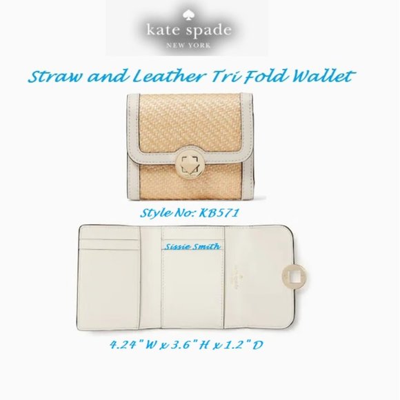 ♠️ Kate Spade ♠️ Mini Audrey Bucket Bag & Wallet in Straw & Leather - Picture 16 of 16